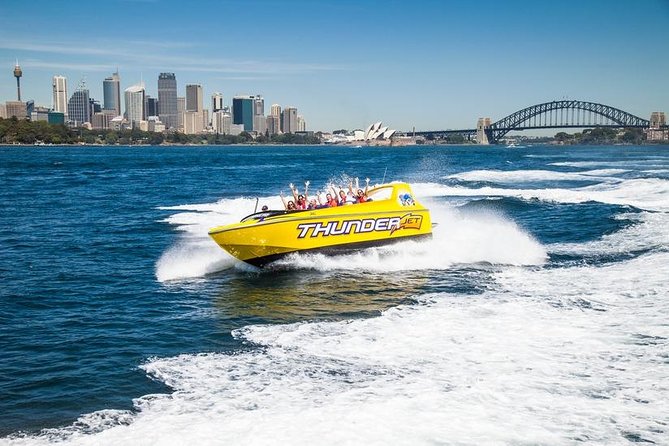 30-Minute Sydney Harbour Jet Boat Ride on Thunder Twist - The safety briefing and first run across the harbour