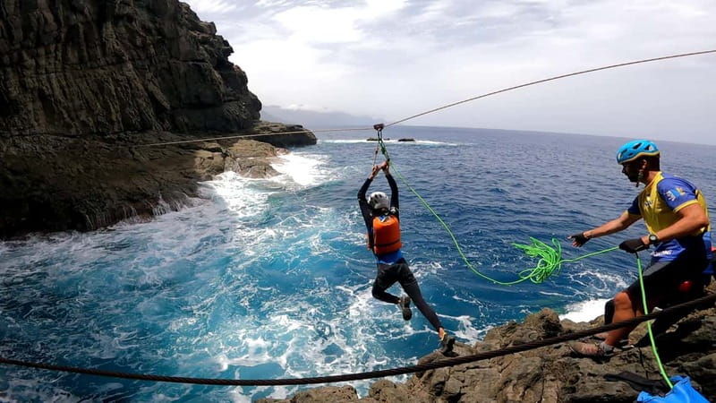 Agaete: Gran Canaria Coasteering. Marine Ferrata and Zipline - Snorkeling brings the pace down