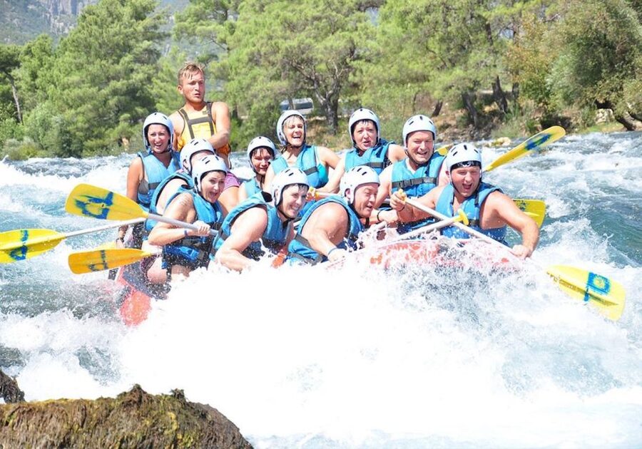 Alanya/City of Side: Canyoning, Rafting and Ziplining Tour - Rafting through 14 kilometers of river