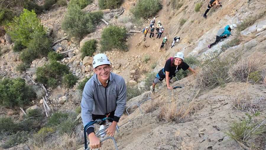 Alicante: Redovan Via Ferrata, family Climb - The inverted staircase and final obstacles