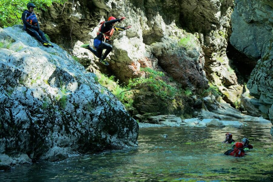 Bagni di Lucca: Canyoning Crazy - The clear blue lagoon at the end