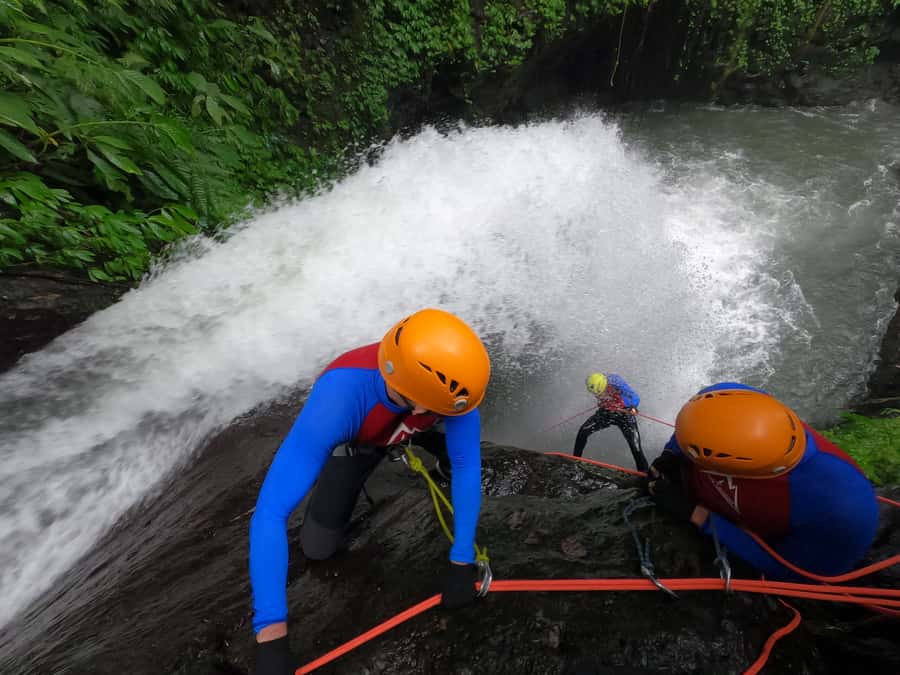 Bali: Alam Canyon The Natural Canyoning Adventure - The upper canyon: open rock and 32-meter abseils