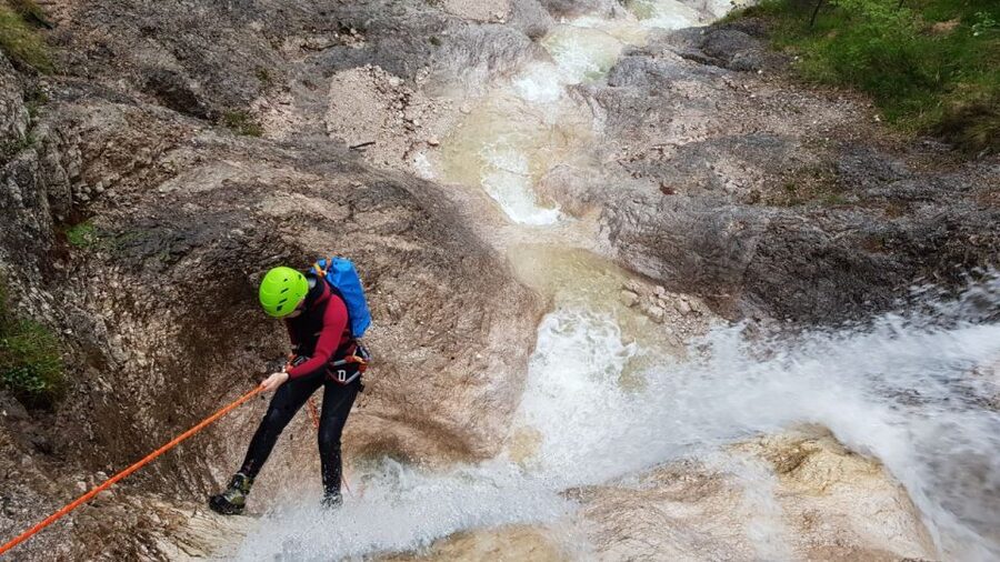 Bavaria: Beginner Canyoning Tour - Meeting the guide above the wooden stairs