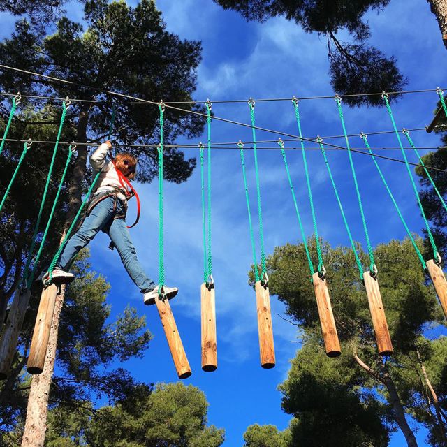 Bosc Aventura Salou: Extreme Ziplines - Starting on the Dark-Blue Course
