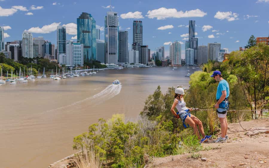 Brisbane: Abseiling at Kangaroo Point Cliffs - The view before you descend