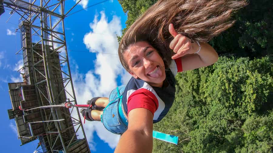 Cairns: Bungy Jump - Stepping onto the 50-meter tower