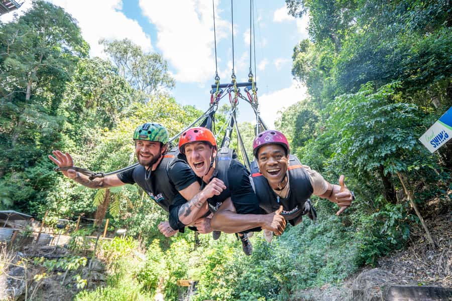 Cairns: Giant Swing - The ride sequence from canopy to hillside