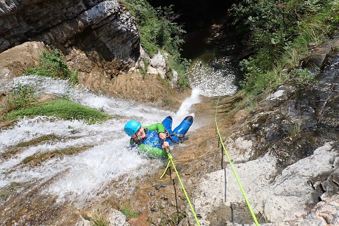 Canyoning "Vione" - advanced Canyoningtour also for sportive beginner - Starting at Piovere di Tignale