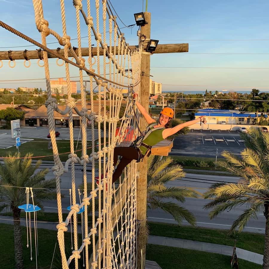 Cocoa Beach: Aerial Adventure Park Ticket - Seven ziplines add speed to the climbing