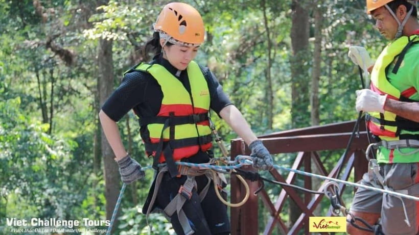 Dalat: Canyoning Extreme Adventure Vietnam - The 70-meter zipline and lazy river break up the rope work