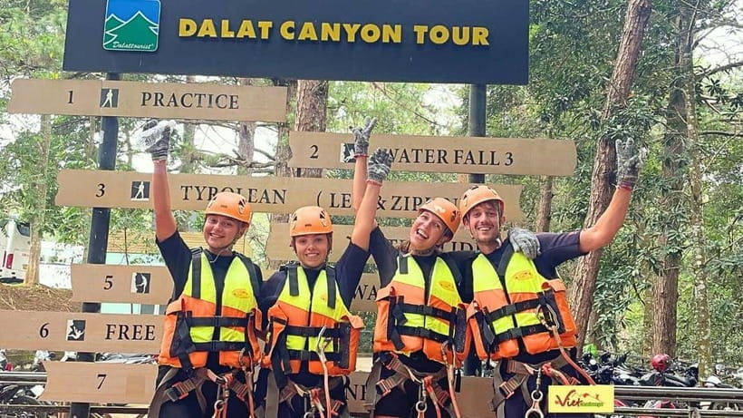 Dalat: Canyoning Extreme Adventure Vietnam - Natural rock slides are short, fast, and memorable