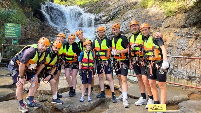 Dalat: Canyoning Extreme Adventure Vietnam - Lunch on the highest waterfall gives you a needed reset