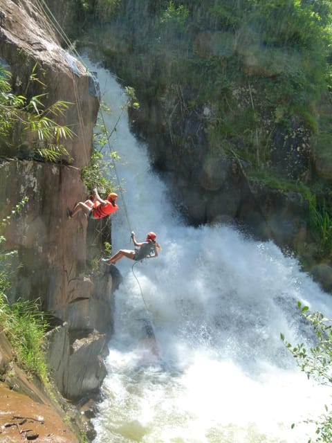 Dalat canyoning tour - The 25-Meter Rappel Into the Waterfall