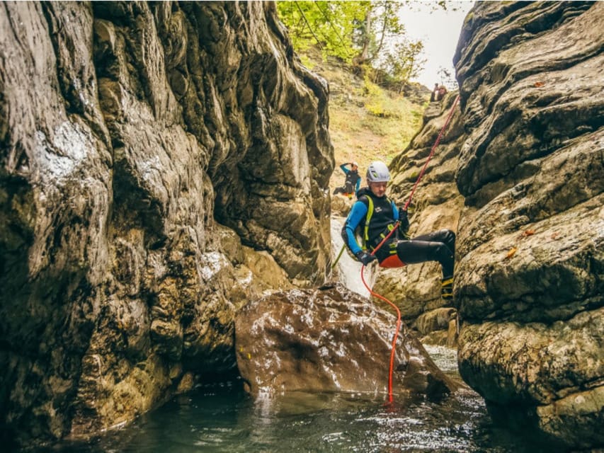 Dornbirn: Kobelach Canyon Exploration and Abseiling Tour - Rappelling beside the waterfall