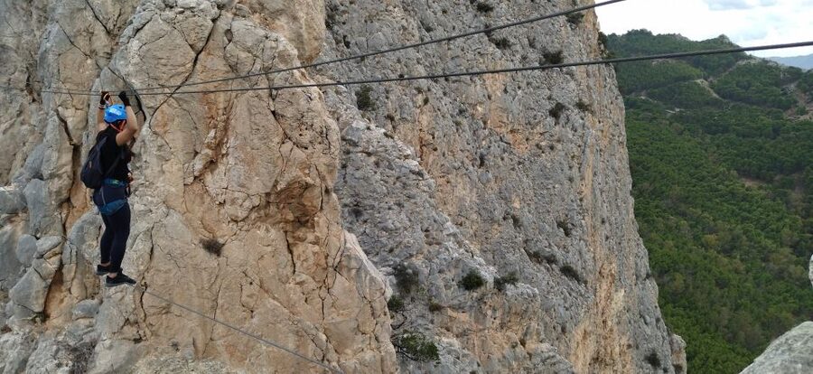 El Chorro: Climb Via Ferrata at Caminito del Rey - The zipline across a 35-meter gap
