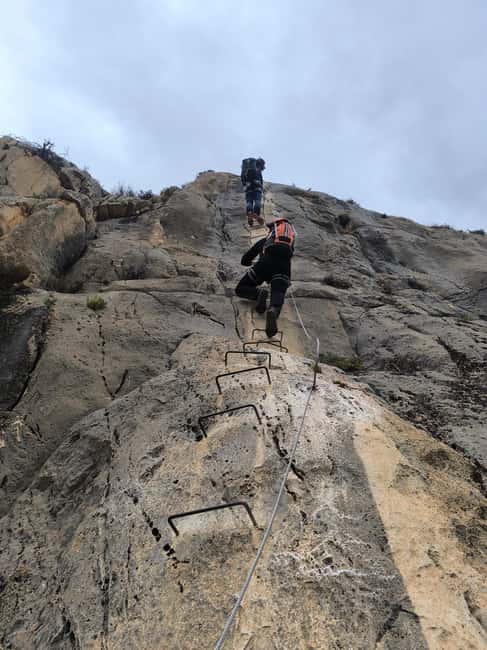 Elda: El Bolón via ferrata with zipline and abseiling - Starting at the foot of Sierra de Bolón
