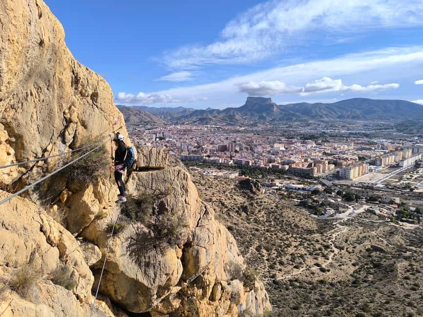 Elda: El Bolón via ferrata with zipline and abseiling - Three grades, one changing route