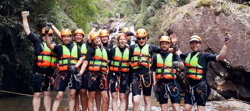 Extreme ZIPLINE 1500M & CANYONING in DA LAT - Waterfall ziplining and water sliding