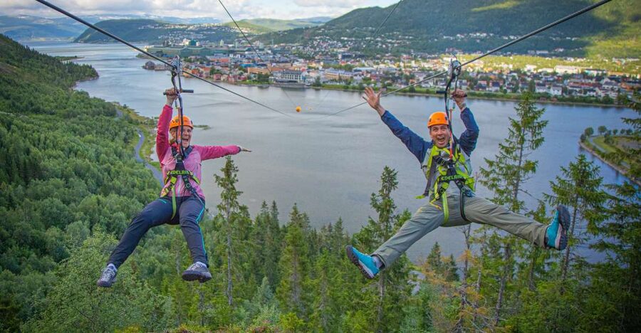 Feel the adrenaline in Mosjøen Zipline - Flying over the Vefsna river