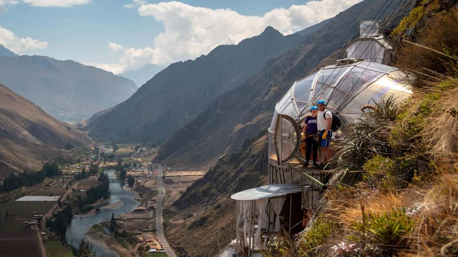 From Cusco: Via Ferrata & Zip Line with lunch - Climbing the fixed iron rungs