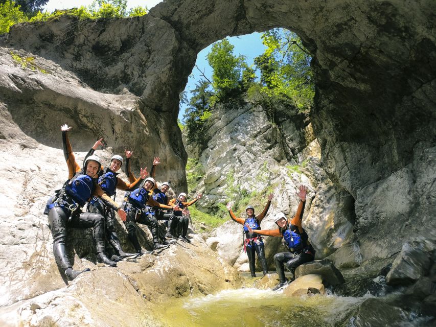 From Interlaken: Canyoning Chli Schliere - Getting fitted with canyoning equipment