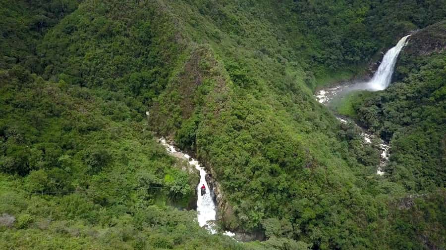 From Medellin:Powerful via Ferrata & Zipline Giant Waterfall - Two zipline flights over the valley
