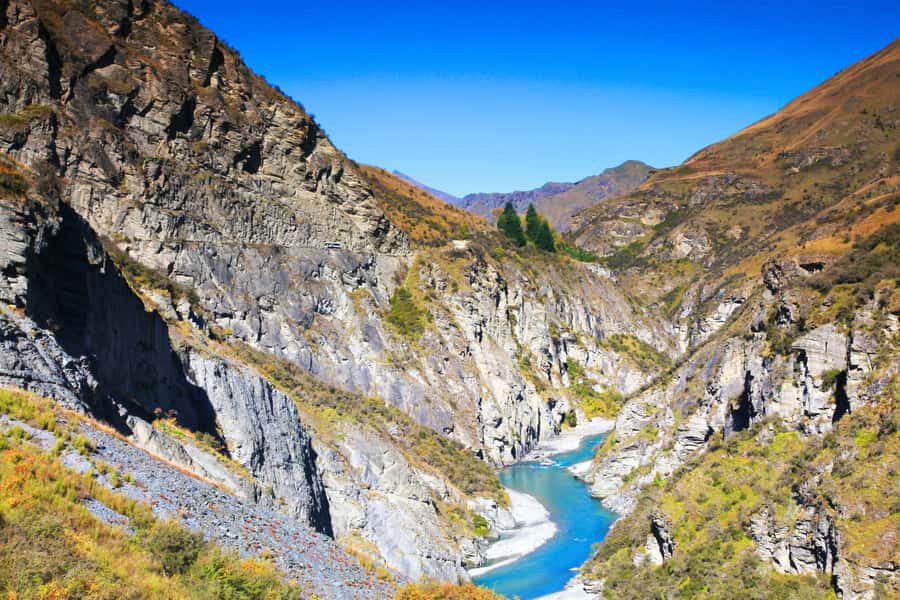 From Queenstown: Skippers Canyon Jet Boat Ride - The Pipeline Bungy stop and the return to Queenstown