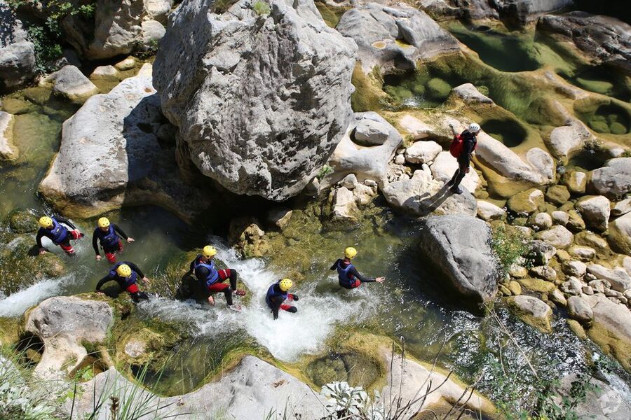From Split: Canyoning on the Cetina River - The steep descent comes before the fun