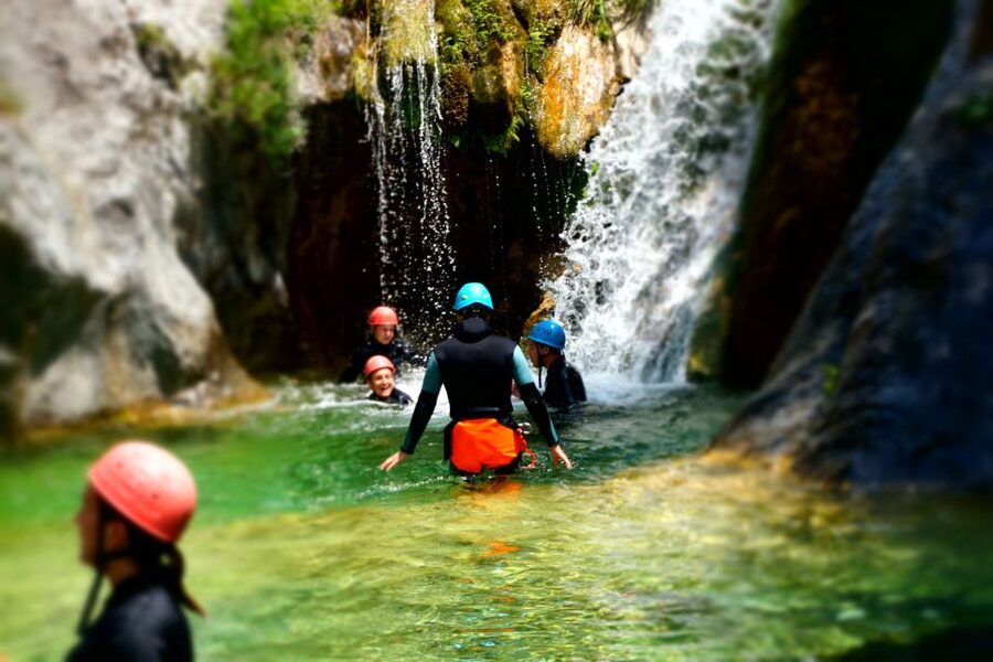 From Thessaloniki: Half-Day Canyoning Trip to Mount Olympus - Getting fitted with canyoning gear