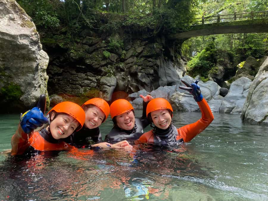 Fun Canyoning Activity at the bottom of Mt. Fuji - The guides and the feel of the group