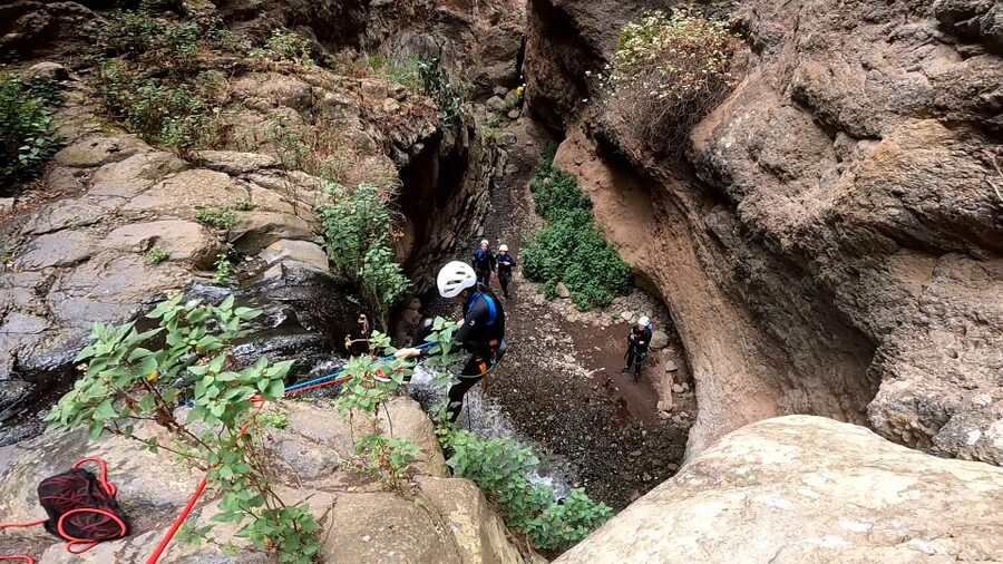 Gran Canaria: Canyoning Adventure in the Green Heart Jungle - Four abseils, with the guide managing the ropes