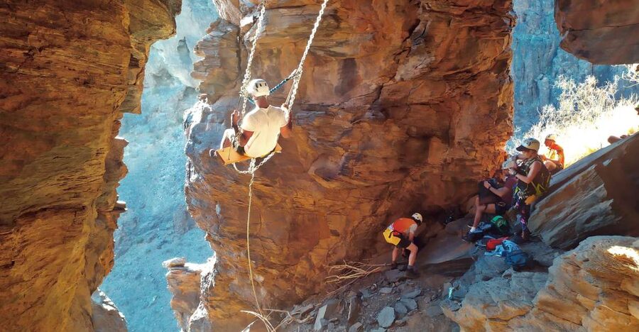 Gran Canaria: Cliff Climbing Via Ferrata Trip by Maspalomas - Starting in Bahía Feliz and walking into the valley