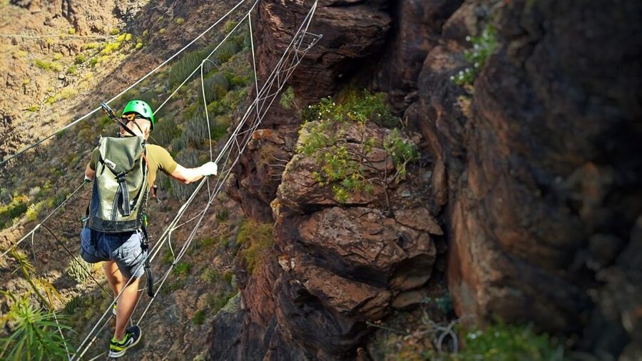 Gran Canaria: Guided Via Ferrata and Zipline Adventure - The zipline descent