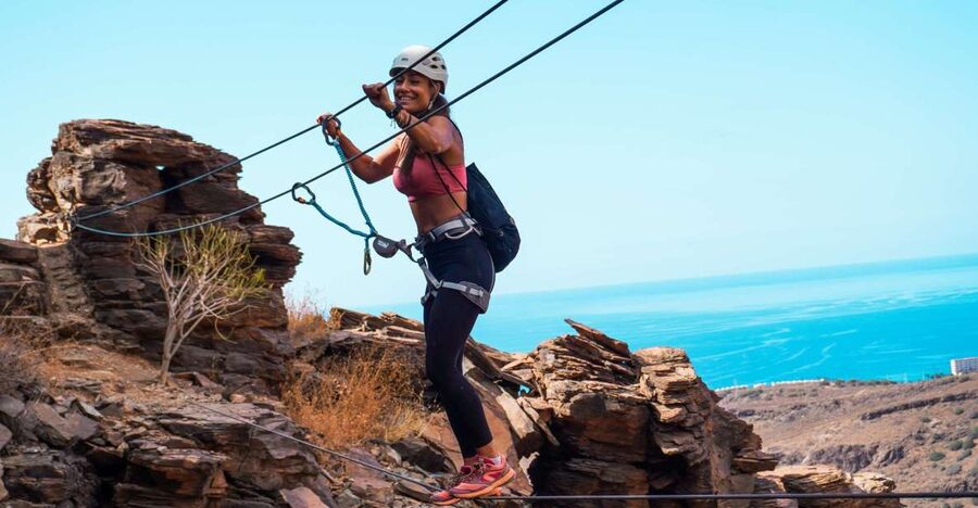 Gran Canaria: Guided Via Ferrata Excursion - From Bahía Feliz parking area to the cliffs