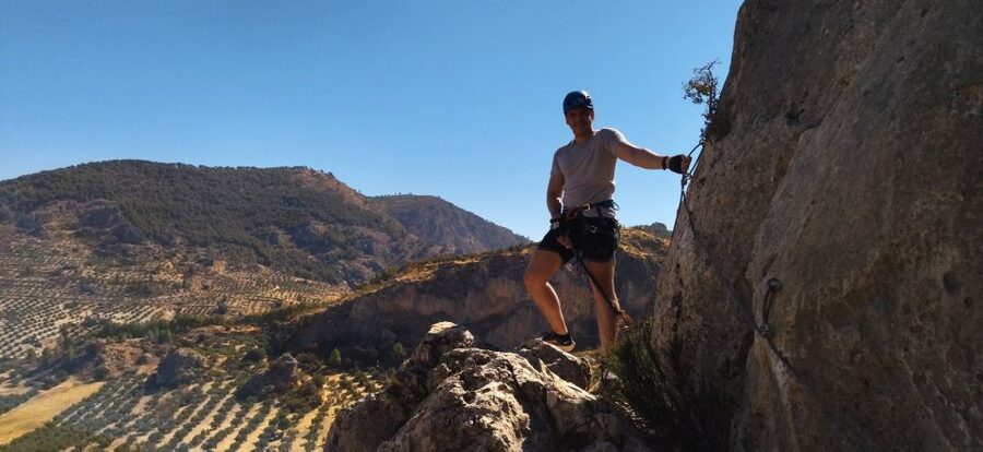 Granada: Via Ferrata Moclín with Transfers - Views across the rocky walls and olive groves