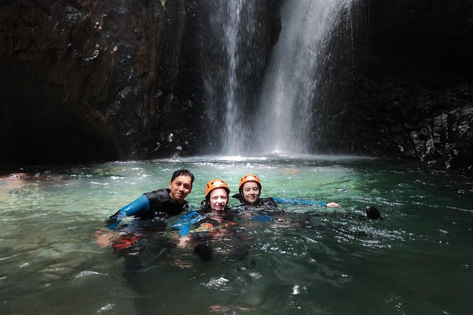 Intermediate canyoning tour in Bali " Maboya Canyon " - Getting fitted with canyoning gear