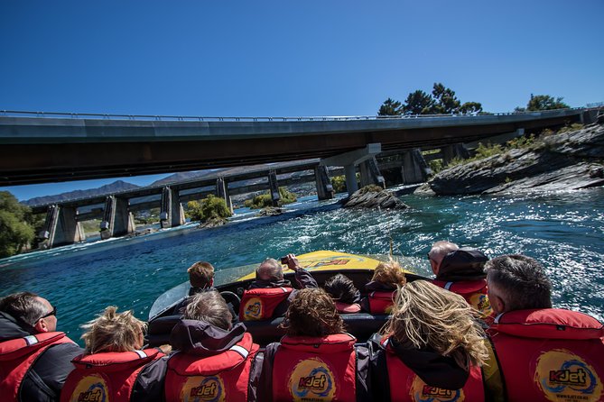 KJet Queenstown Jet Boat Ride on the Kawarau and Shotover Rivers - Crossing Lake Wakatipu with the Remarkables ahead