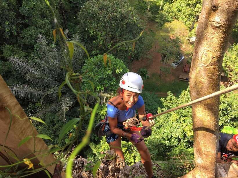 Krabi: Ziplining with Abseiling and Rock Climbing Options - Rock climbing with two instructors
