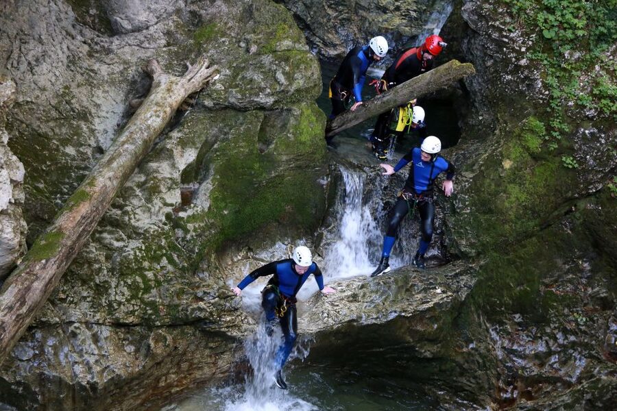 Lake Bled: Canyoning Excursion With Photos - Rappelling down rock walls