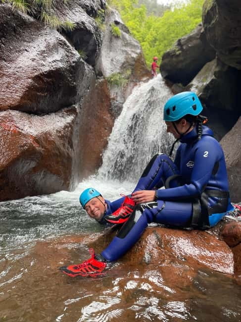 Madeira Island Canyoning Adventure - Getting fitted with the right canyoning equipment