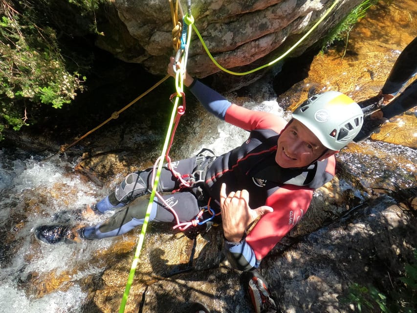 Madrid: Private Canyoning Adventure Tour with Transport - Three rappels beside 30-meter granite walls