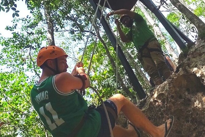 Maya Adrenaline Tulum: Cenote + 5 Ziplining + ATV Adventure - Flying above the trees on the zipline circuit