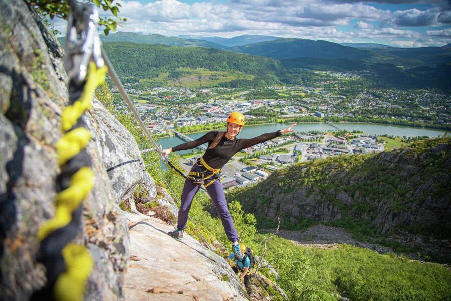 Mountain-climbing adventure in Mosjøen Via Ferrata - Reading the views from Mosjøen to Vefsn Fjord