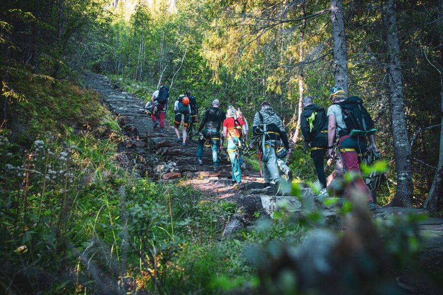 Mountain-climbing adventure in Mosjøen Via Ferrata - Clipping into the Øyfjellet route