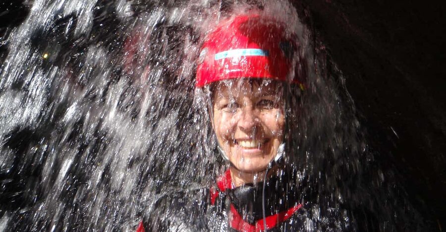 Oetztal: Canyoning "ClearWater" - Rappelling beside the waterfall