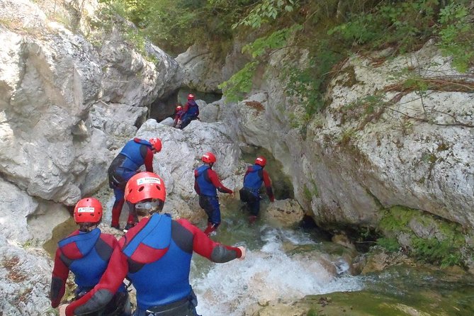 Olympus Canyoning Course: Entry to Intermediate - The beginner route: a 7-meter waterfall and a long slide