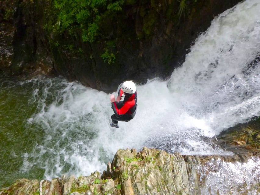 Ötztal: Canyoning at Alpenrosenklamm for Beginners - Entering the canyon beneath the waterfalls