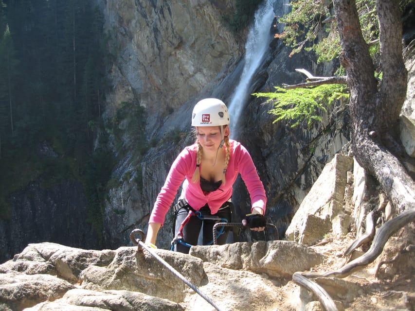Ötztal: Via Ferrata Climbing Tour at Lehner Waterfall - Walking back after the climb