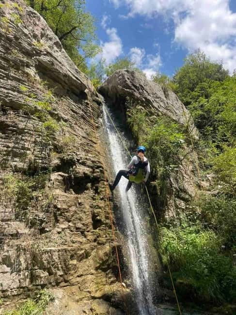 Papigo Zagori: Nefeli Gorge Canyoning - Entering Nefeli Gorge by slide, jump, and rappel