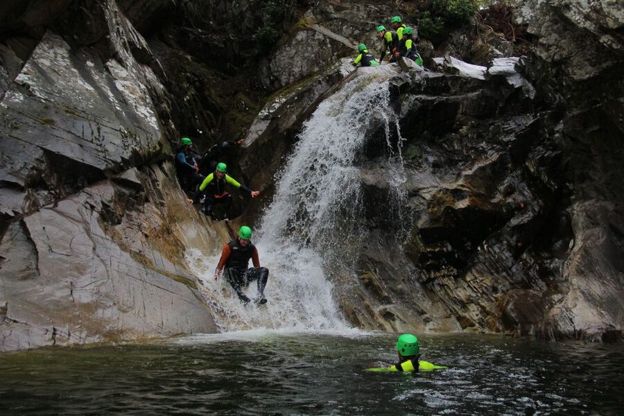 Pitlochry: Lower Falls of Bruar Guided Canyoning Experience - Moving through the Lower Falls of Bruar